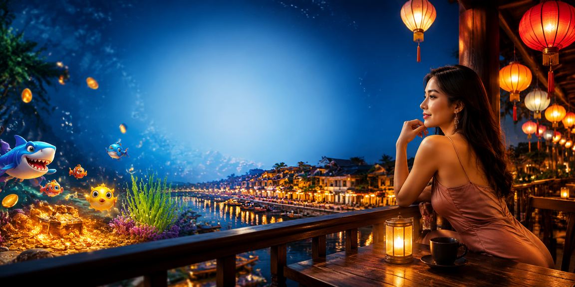 Người chơi thư giãn bên tách cà phê tại Hội An, tượng trưng cho lối chơi game cân bằng