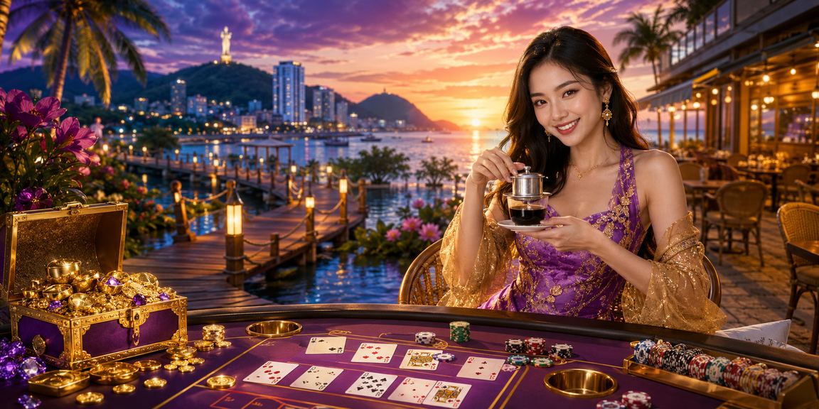 Người dùng Vũng Tàu thưởng thức cà phê và chơi baccarat trực tuyến buổi sáng